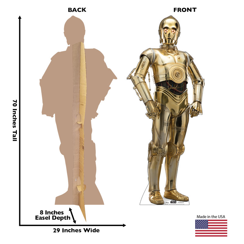 C-3PO Star Wars IX Life-Size Gold Cardboard Standup