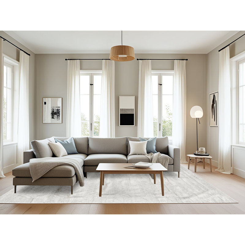 Surface beige contemporaine tapis Cait, Rectangle 8 pi x 12 pi