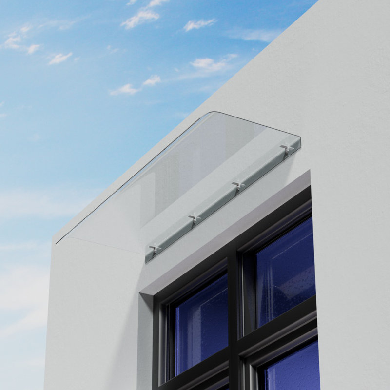 17 Stories 120cm W x 43cm D Plastic Cover Retractable Door / Window Awning