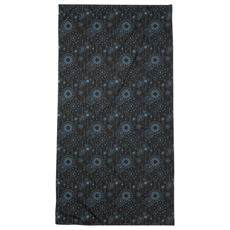 Serviette de plage Katelyn Elizabeth, Noir / Bleu