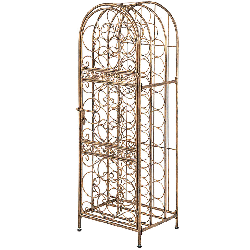 Swaney 45 Bottle Free -standing Shelf Wine Rack in Gold