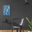 «Retro Ornament II Blue» par Courtney Prahl, art mural en verre acrylique-1705075192
