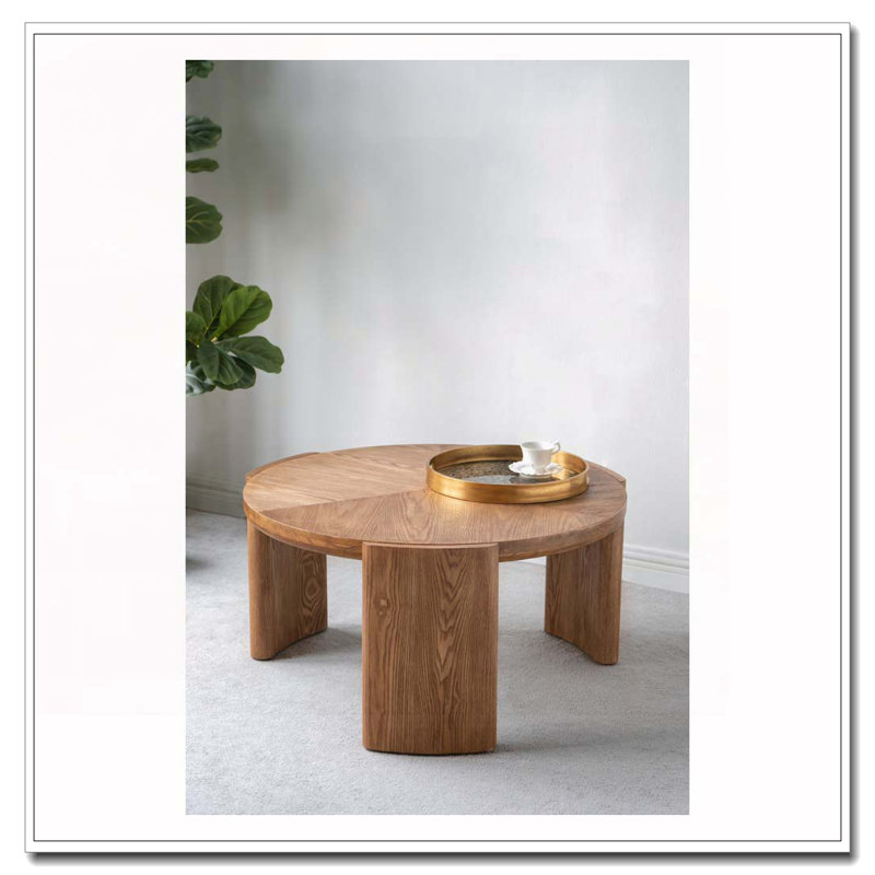 Round Coffee Table with Curved Legs