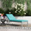 Chaise de patio d'extérieur en aluminium avec coussins Shore