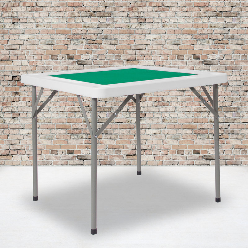 Square 4-Player Folding Card Game Table with Playing Surface and Cup Holders