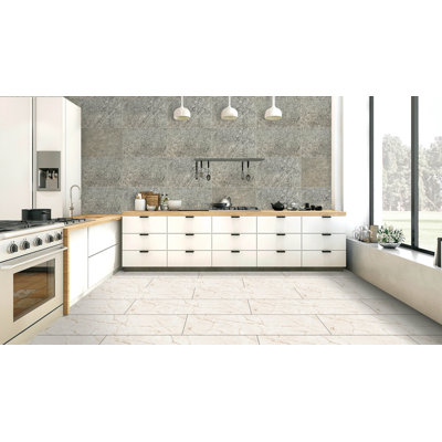 Falkirk Johnstone 35.4" x 23.6" Stone Wall Paneling in Silver (1-pack)