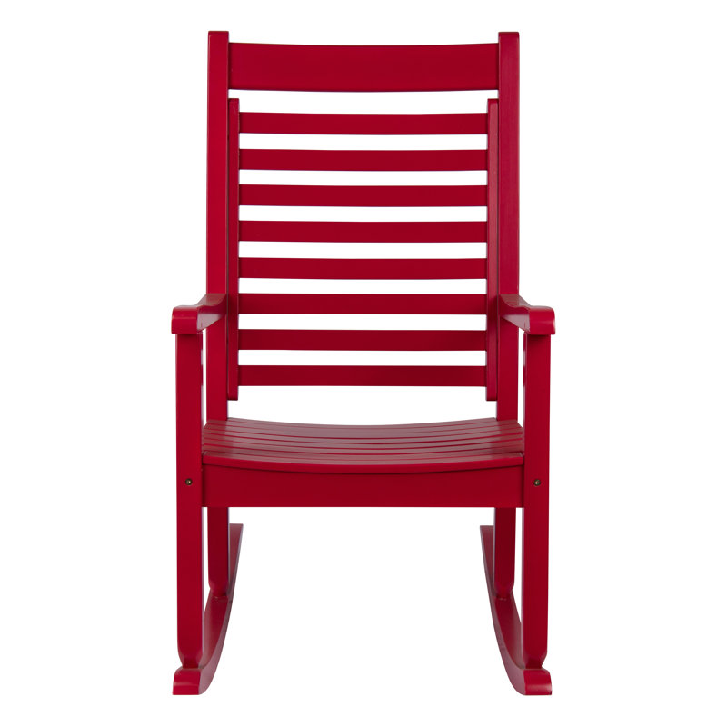Chaise berçante surdimensionnée pour l'intérieur et l'extérieur en bois massif Alexander, Rouge