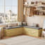 Banc de coin en L avec rangement, banc de coin-repas avec coussins gris, blanc-2124541835