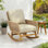 Chaise berçante contemporaine en osier minimaliste