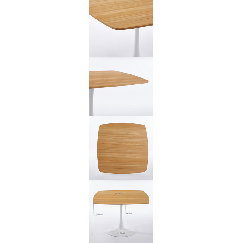 42.12Inch Dining Table Oak, Oak/White, 28.93"H x 42.12"L x 42.12"W
