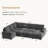 114" Modular Sectional Sofa, Corduroy L Shaped Modular Sofa, Sectional Couches For Living Room, Bedroom And Apartment-547883635