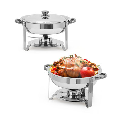 Paquet de 2 plats de réchaud pour buffet avec couvercle