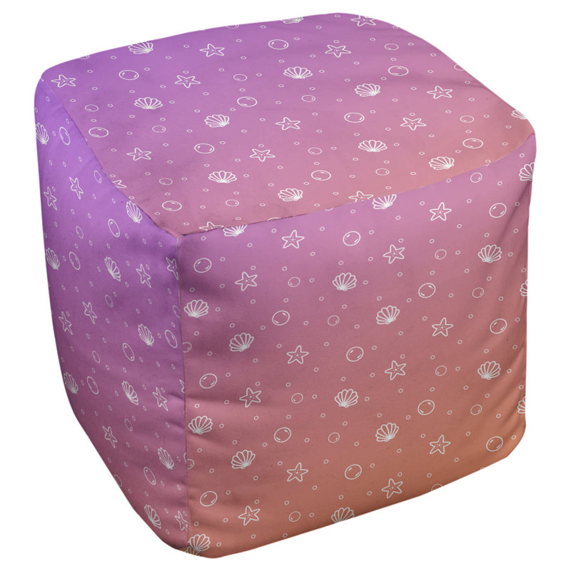 repose-pieds coquillage Avicia, H 19,5 po x L 117 po x P 20 po, Mauve et orange