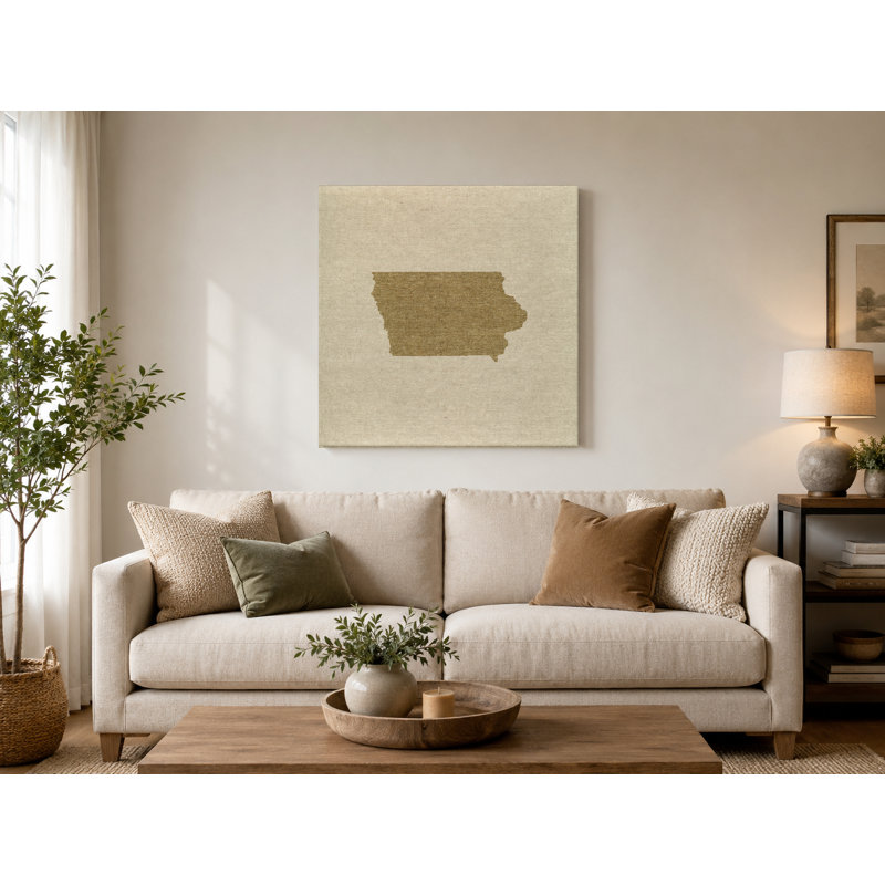 Iowa State Silhouette - art mural carré sur toile, 32" W x 32" H