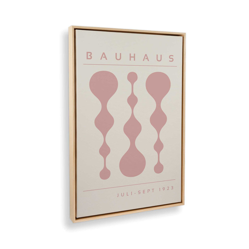 «Pink Retro Bauhaus», affiche sur toile encadrée, H 18,75 po x l 12,75 po, Érable américain