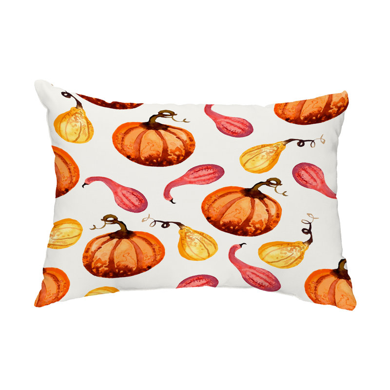 Gourds Outdoor Reversible Throw Pillow, Off-White