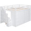 Lit mezzanine double en blanc avec de nombreux espaces de rangement - Créez un espace de chambre fonctionnel et personnalisable