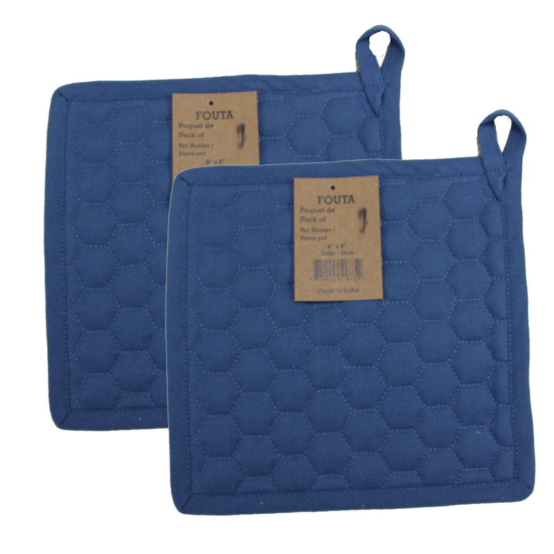 Ensemble de cuisinier poignée et four 4 pièces fabstyles Fouta, Bleu