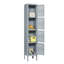 4 casiers en métal H 66 po avec serrure pour les employés, armoire de rangement, gris