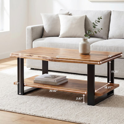 Solid Wood Top Coffee Table
