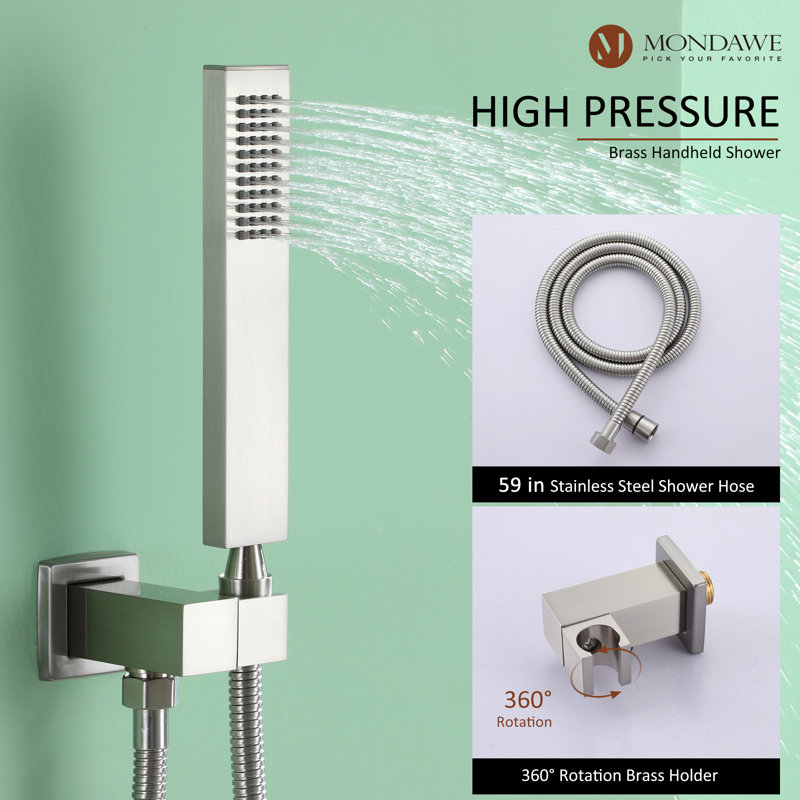 Calder Complete Shower System with Rough in-Valve, Brush Nickel