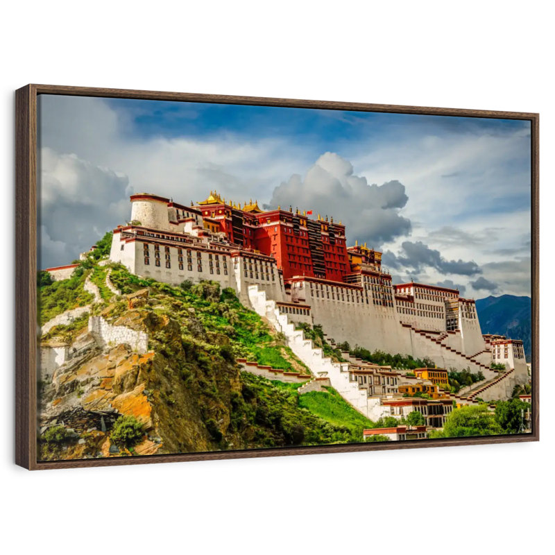 Palais du Pocala, Tibet, Cadre flottant noyer, 40 po x 27 po