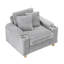 Canapé simple en velours côtelé de style élégant avec un oreiller, deux coussins décoratifs, un repose-pieds et deux espaces de rangement-1310933211