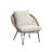 Lilly Outdoor Seating 4PC Set - Black, Natural and Olefin Beige