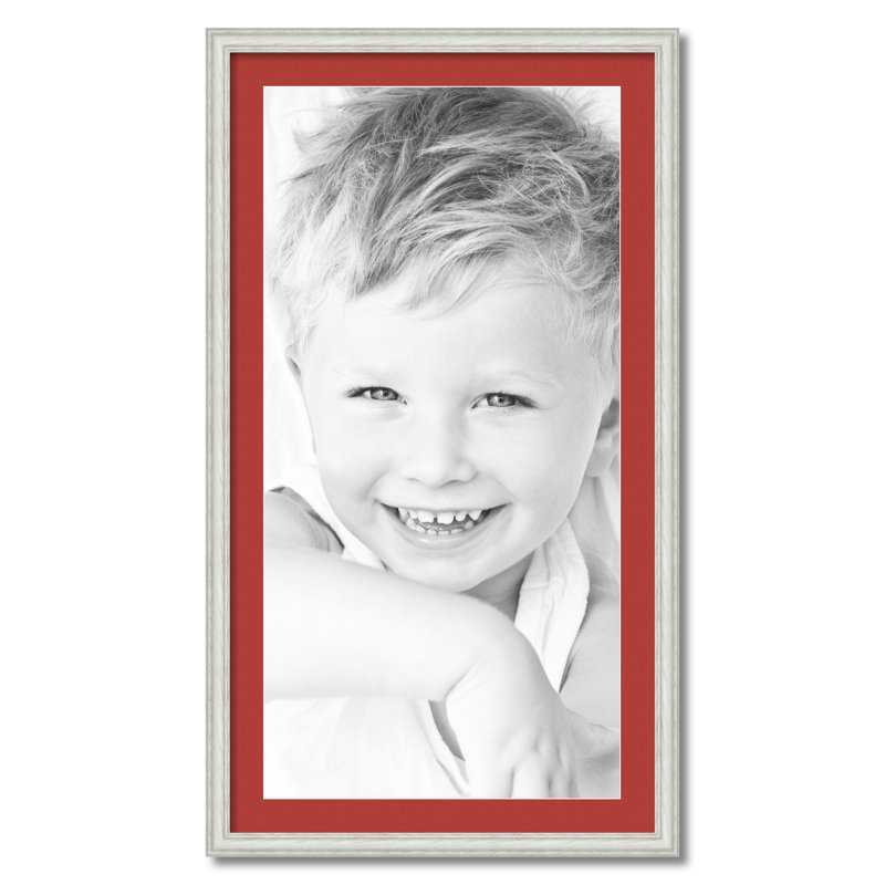 Cadre pour photo simple 18 po x 36 po en bois mat brun, Rouge riche