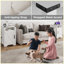 Ensemble de 2 tables de chevet blanches de 16 po avec station de charge et rangement, tables de chevet pour la chambre à coucher-128976998-128976999