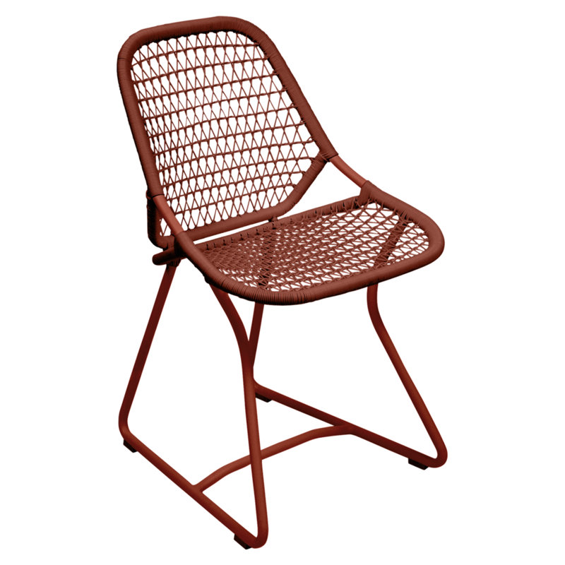 Sixties Outdoor Dining Side Chair, Red Ochre