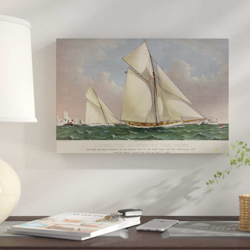 « america’s cup yacht race 1886 »-impression de publicités, H 44 po x l 66 po