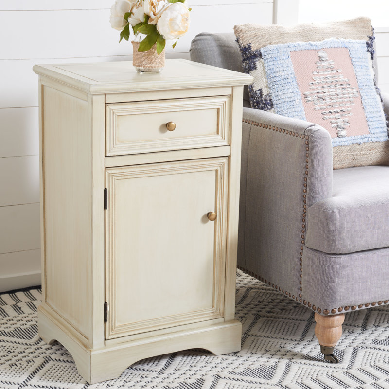 Evangelyne Solid Wood End Table with Storage, Barley