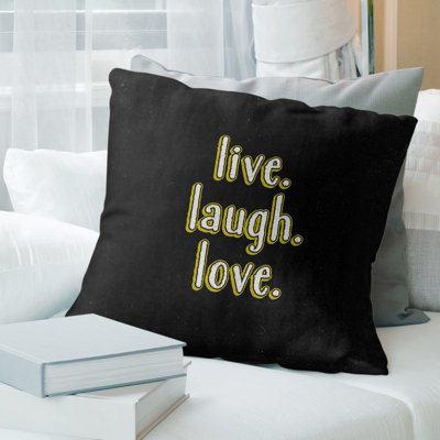 Coussin de style tableau noir Live Laugh Love