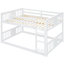 Lit double superposé au-dessus en blanc - Fabrication en bois de pin massif, rehausse le décor de la chambre à coucher, est livré avec et garde-corps-186663040