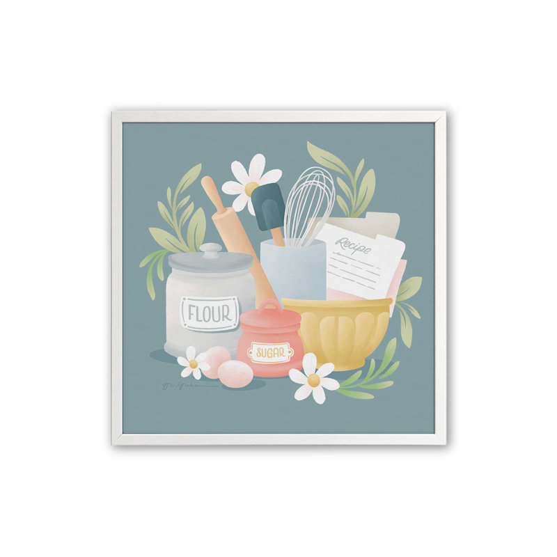 «Bake Shop I» par Gia Graham, reproduction d'art, 12" H x 12" W, Blanc