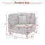 Fauteuil rembourré en velours côtelé gris clair avec dossier rembourré, module de fauteuil simple avec accoudoirs pour canapé modulaire-1967939492