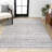Imlil Tribal Geometric Stripe Light Gray/Cream Rug-2128198624