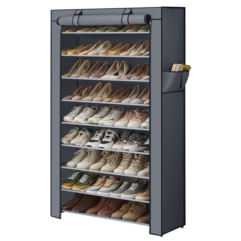 50 Pair Shoe Rack, Gray