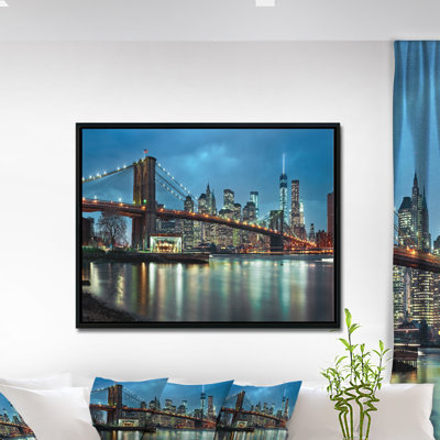 Cityscape " Brooklyn Bridge And Skyscrapers "