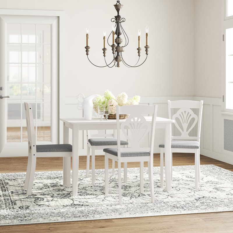 Ensemble repas pour 4 personnes Alfye, Blanc grisâtre