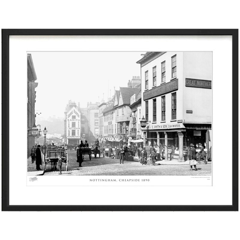Nottingham, Cheapside 1890 - Single Picture Frame Print, 60cm H x 80cm W x 2.3cm D