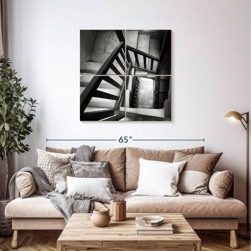 Escalier en colimaçon rétro II, H 38 po x l 38 po