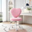 Fauteuil de coiffeuse pivotant en forme de cœur en tissu de lin avec réglage de la hauteur