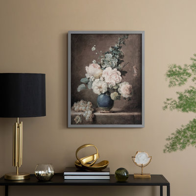 Reproduction florale vintage encadrée XCVII - bois massif