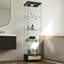 Vitrine à 1 porte / 4 tablettes, lumineuse, avec tiroirs - standard