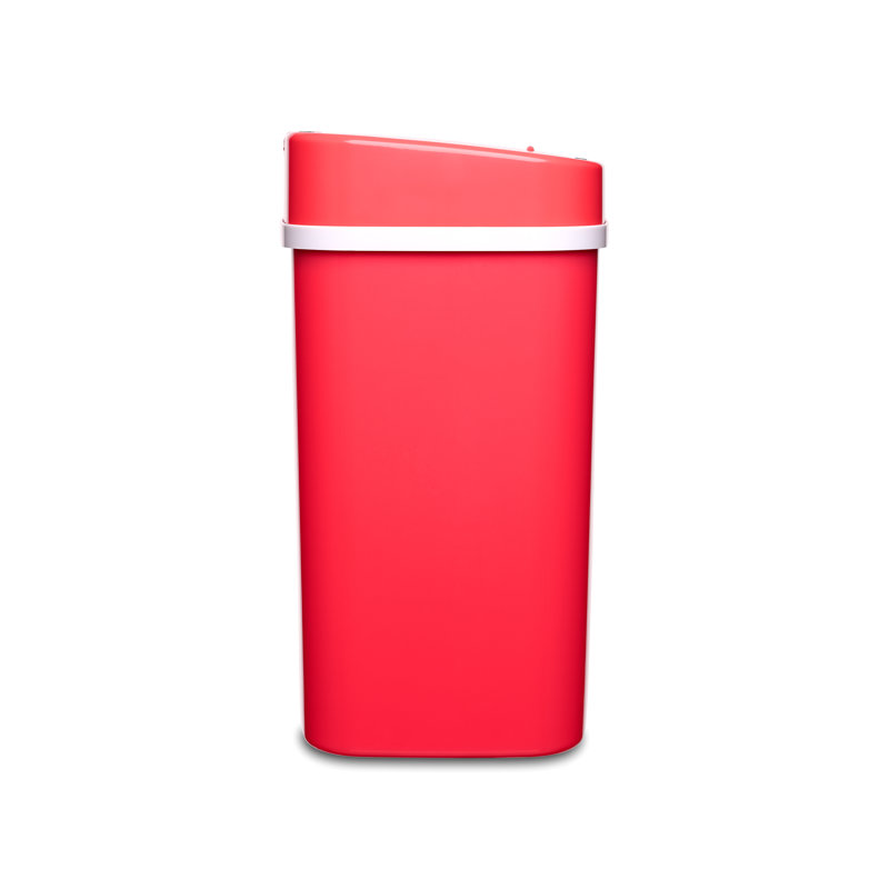 Nine Stars 3.2 Gallon Plastic Motion Sensor Trash Can, Rose