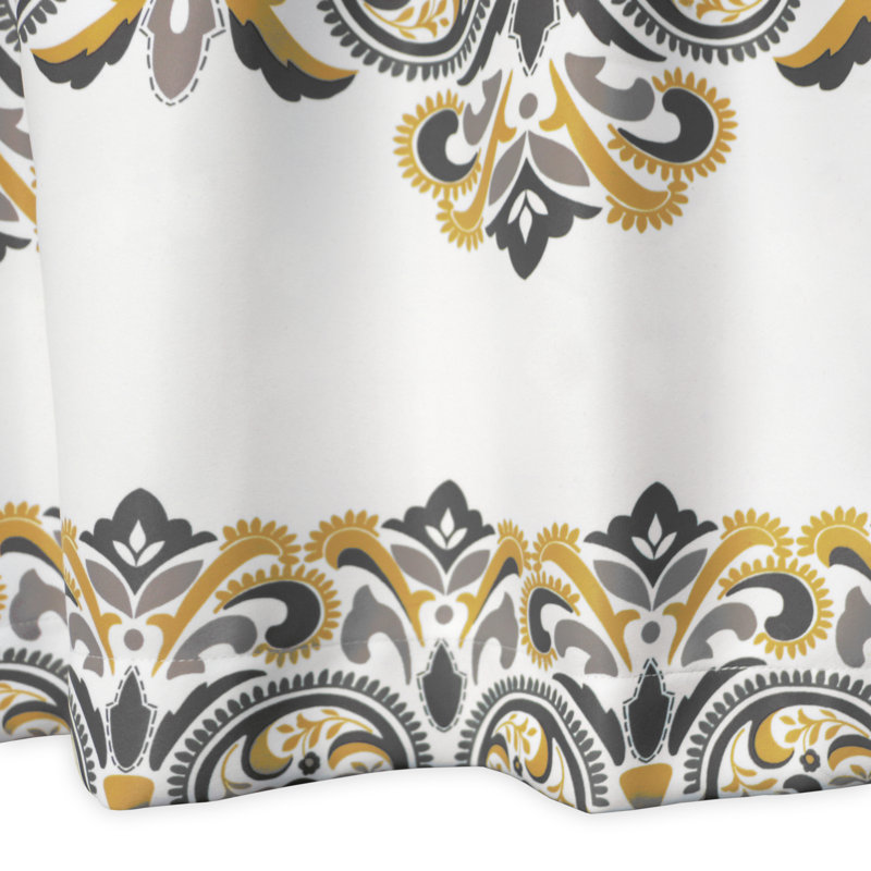 Damask Tailored Window Pelmet, Yellow/Grey