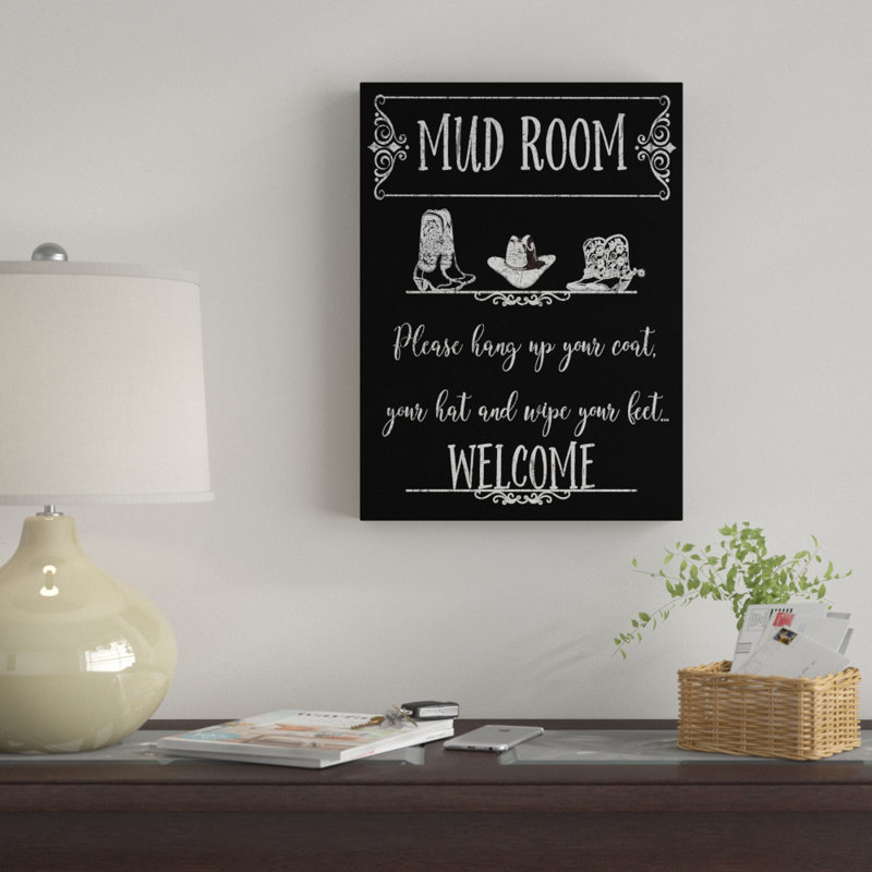 « boue room 4 », art textuel sur toile tendue, H 32 po x l 24 po