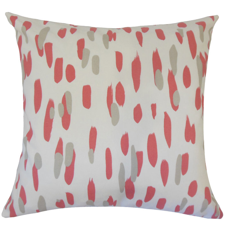 Coussin décoratif 100% coton Velica, 20 po x 20 po, Rhubarbe